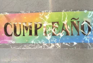 Colorful birthday name tag