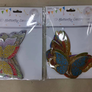Colorful gold powder butterflies, 12 pieces