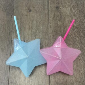 Blue and Pink Star Straw Cup (Pink + Blue)