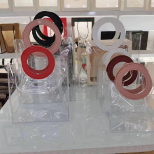 Round handle PVC transparent bag (large)