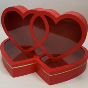 Double-Heart Gift Box with Open Window A