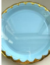 7-inch gold-embossed lace paper plate (blue)