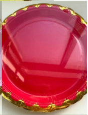 7-inch gold-embossed lace paper plate (bright red)