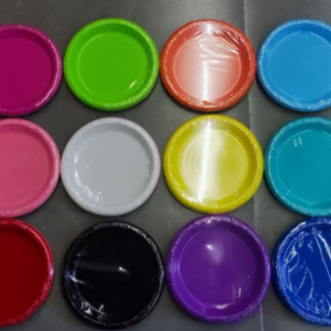 7-inch plastic plate (rose red)
