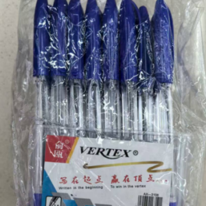 Blue barrel-shaped ballpoint pen