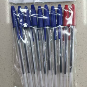 Pack of 10 ballpoint pens (8 black + 2 red)