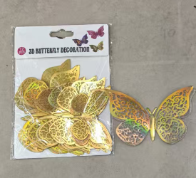 PET double-layered gold onion-shaped butterfly (mixed color)
