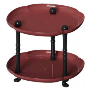 The small second footrest is placed on the tray.