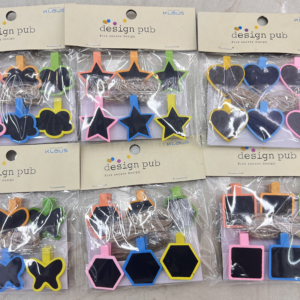 Six colored clipboards for blackboards