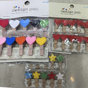 Three heart-shaped clips