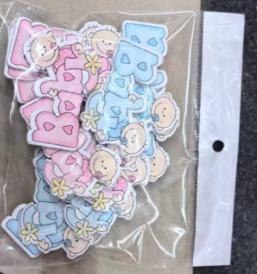 Blue Pink BABY Baby + Double-Sided Adhesive