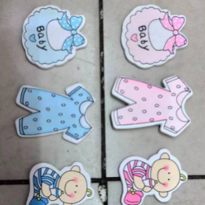 Blue and pink baby outfit clip 2