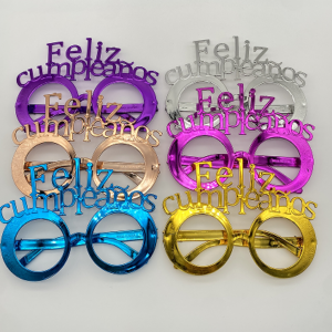 Electroplated Spanish-language birthday glasses